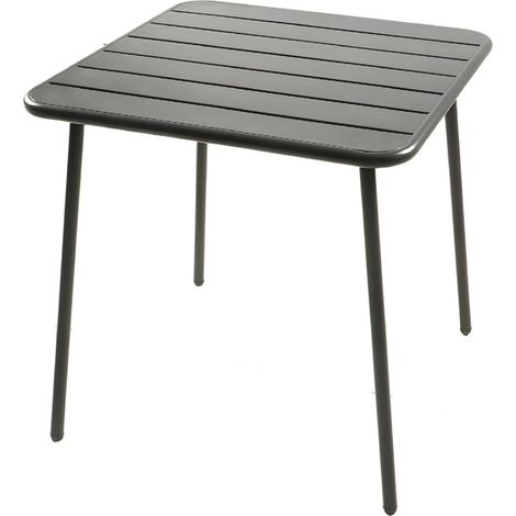 Table carrée 4 places 70x70cm gris foncé BERGAME