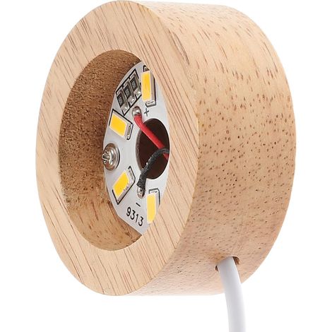 Socle de lampe USB en bois pour boules à neige avec abat-jour verre, (1/5)