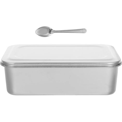 à lunch carrée de 1000 ml en acier inoxydable 304 avec deux (1/5)