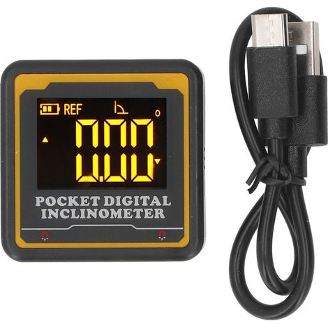 Buscador de ángeles digital ultra pequeño nivel magnético, cubo de ángulo recargable, medidor de inglete de sierra de mesa, inclinómetro electrónico transportador de 4 x 90 grados, herramienta (1/5)