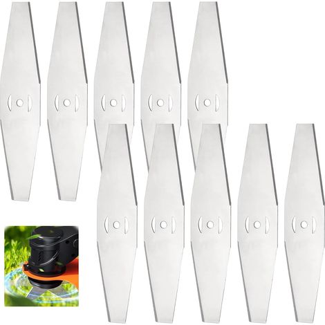 10PCS Strimmer Blades, Metal Brush Cutter Blades, Grass Trimmer Blades, Replacement Lawn Mower Blade Accessories for Cordless Strimmer (1/5)