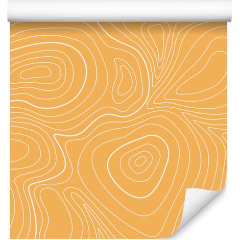 Carta da parati con motivo geometrico oro e crema per soggiorno e camera da letto, 50x1000 cm (1/5)