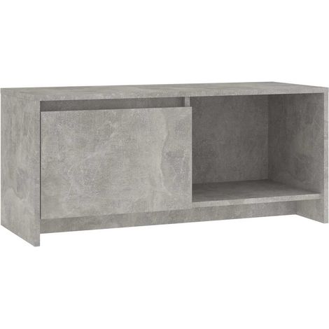 Meuble TV, Étagère TV, Meuble de Salon, Gris béton 90x35x40 cm Aggloméré OIB4346E (1/5)