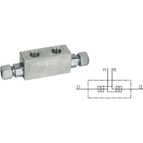 Vanne de sectionnement pilot&eacutee 1/2 GAS double effet en ligne avec ogive - 81582