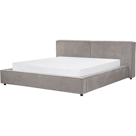 Letto matrimoniale in velluto a coste con struttura a doghe 180 x 200 cm Linards