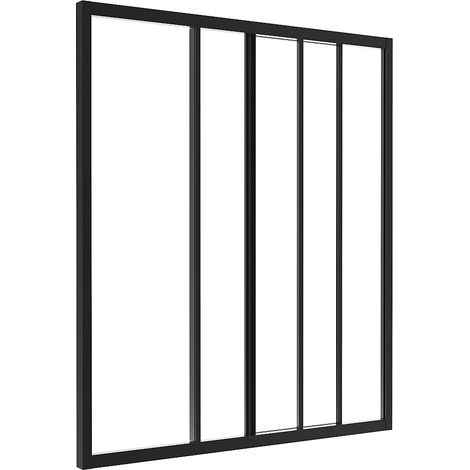 Vetrata scorrevole 90 x 105 cm in Alluminio termolaccato Nero - RAVENA