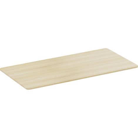 Plateau de bureau bords arrondis 150x75cm, bois naturel