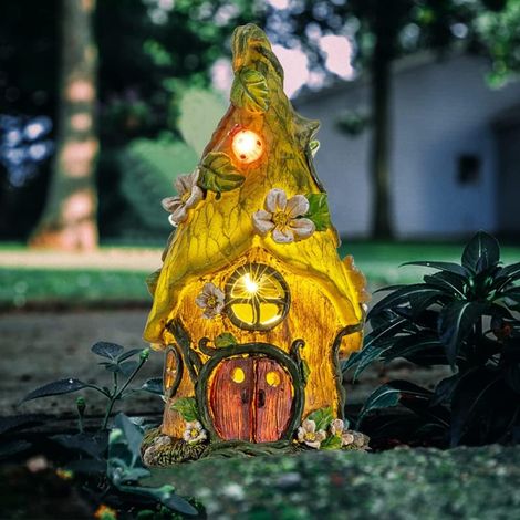 LE JARDIN ENCHANTÉ Maison de fées Ornement de fleur verte Décoration extérieure Accessoires de jardin féerique Statue Elfe Pixie Fées Maison (1/5)