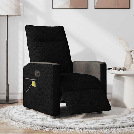 Maison Exclusive - Sillón reclinable de masaje eléctrico tela neg