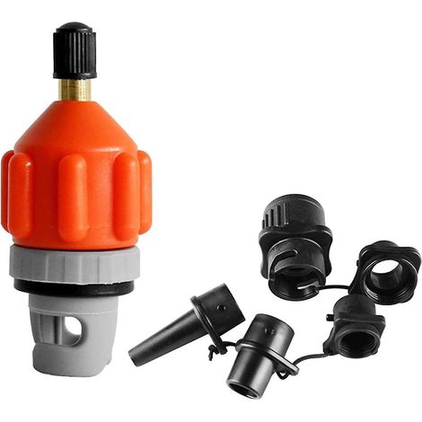Raccord de tête de pompe pour bateaux pneumatiques et planches à pagaie. Joint d'étanchéité renforcé. Adaptateur de valve d'air (portable, large compatibilité).-AquaForge (1/5)