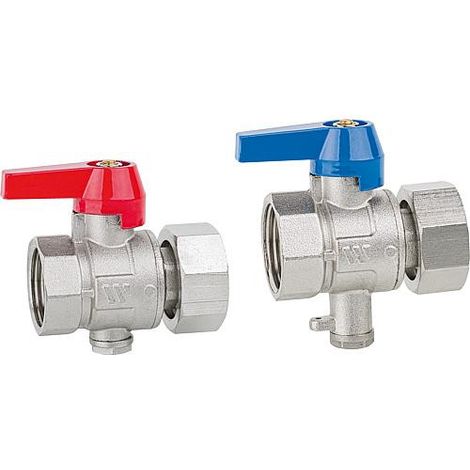 Kit Robinet spherique Watts avec raccord tube capilaire DN25 (1") ecrou x 3/4"fem. x 1/8" M10 Ni