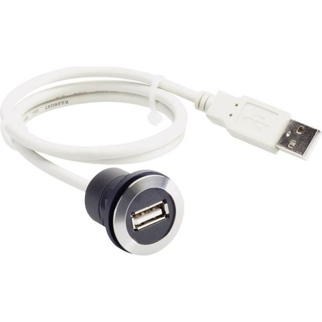 Cordon embase femelle USB 2.0 type A vers mâle USB 2.0 type A 0.60 m Schlegel RRJVAUSB D18896