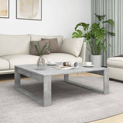 vidaXL Mesa de centro madera de ingeniería gris hormigón 100x100x35 cm (1/5)