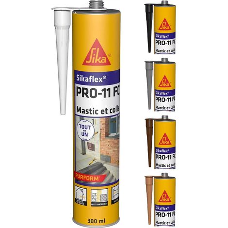 Sika – Mastic de fixation polyuréthane 300ml – Pour béton armé et maçonnerie – Résistance à l'humidité – Application facile avec cartouche
