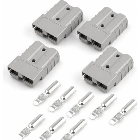 Stück Anderson-Anschluss 50 A 600 V mit 8 Anschlüssen, Hochleistung-Batterie für Kabel 6-10 AWG, Schneller Anschluss von Prize Anderson für Fahrzeug, Motorrad, Camping-Auto, Solarsysteme, Grau (1/5)