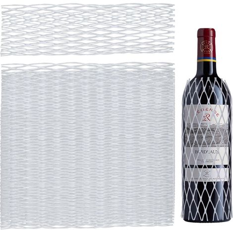 Protection Bouteille Vin Voyage, 50 Pièces Bouteille Filet de Protection Para Botellas de Vino, Copas y Artículos Frágiles (Blanc) (1/5)