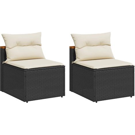 Maison Exclusive - Gartensofas ohne Armlehnen mit Kissen 2 Stk Sc (1/5)