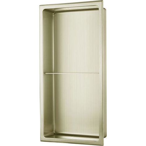 Signature Shower Niche 610mm H x 305mm W - Brushed Brass (1/2)