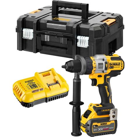 DeWalt DCD999X1 18V XR FLEXVOLT ADVANTAGE Combi Drill - 1x 9Ah Battery, Charger & TSTAK II Case