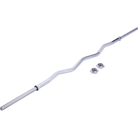 Curl bar - 7 kg - gewellte Hantelstange mit Verschlüssen - verchromter Stahl
