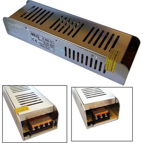 Trasformatore Alimentatore Stabilizzato Slim 220v-12v 16 A 200w Trimmer 16 A