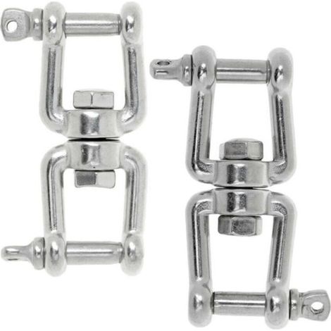 Anneau pivotant de fourche en acier inoxydable, spécification 5 mm, accessoires de quincaillerie, rotation flexible, convient pour la connexion d'équipements de levage et d'élingues de traction.