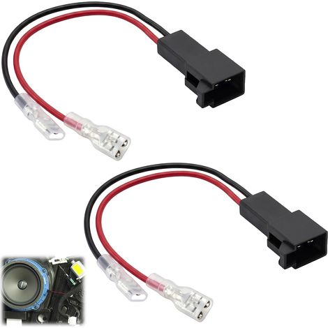2 Pièces Câbles Adaptateur Faisceau Cosse Connecteurs Fiche Haut-parleurs (1/5)