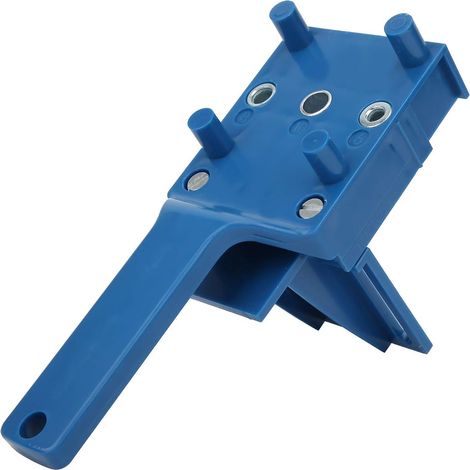 CCYKXA Blauer Lochsucher, Holzbearbeitungs-Lochführung, gerade Lochbohrführung, verstellbare Zimmerei-Bohrführung für 6/8/10 mm Bohrer (1/5)