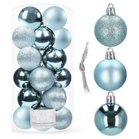 Weihnachtskugeln 20 Stück 4 cm blaue Weihnachtsdekoration