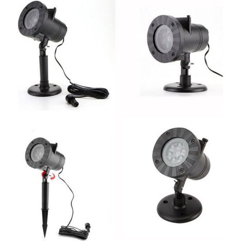 1 Projecteur LED étanche IP65, motifs interchangeables Halloween Noël, intérieur extérieur, portée 3-10m (1/4)