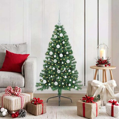 Künstlicher vorbeleuchteter Weihnachtsbaum Grün 120 cm PVC