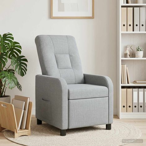 vidaXL Recliner Gris Claro Tela (1/5)