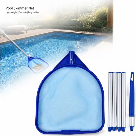 Écumoire de Piscine - Nylon Robuste - Manche 1,2m Démontable - Filet 27x27cm pour Spa et Étang (1/5)