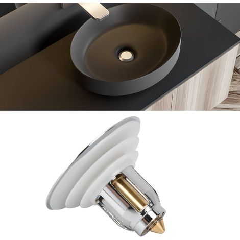 Noyau de vidange standard américain pour siphons de lavabo, filtre anti-colmatage, bouchon anti-fuite à bouton-poussoir (1/5)
