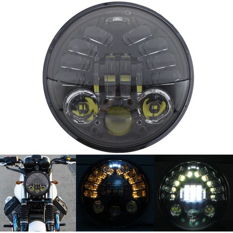 Nouveau phare de moto Harley-Davidson de 7 pouces avec capteur de gravité, feux de route et de croisement, et fonction anti-balancement. (1/5)