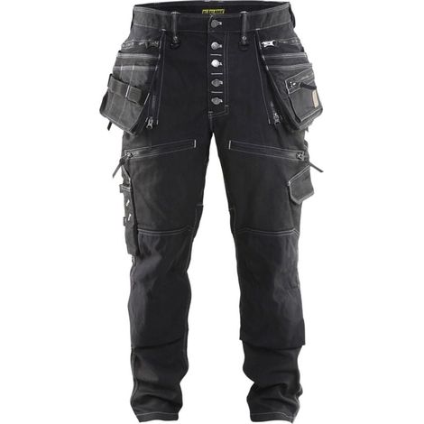 Pantaloni da lavoro artigiano Blaklader X1900 cordura denim elasticizzato Nero 42