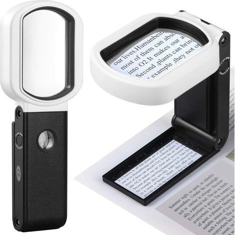Illuminated magnifying glass, 25X and 10X magnification, portable magnifying glass with 7 LEDs, suitable for reading, jewelry making and exploration. (1/5)