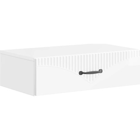 Wandmontierter Beistelltisch Hochglanz Weiß 59 x 34,5 x 17 cm vidaXL