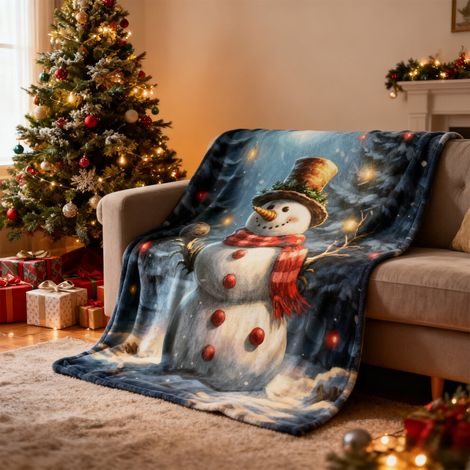 Weihnachtliche Wolldecke, 71 x 102 cm, perfekt für Weihnachtsdekorationen und als Geschenk.
