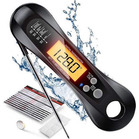 Thermomètre de cuisine numérique - Pour cuisson, lait, viande, barbecue, eau et thé - Usage intérieur et extérieur (1/5)