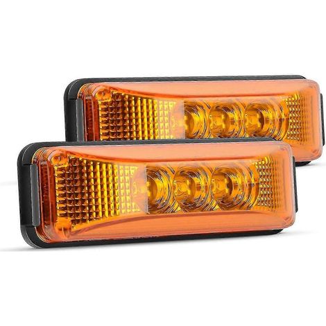 Lot de 2 feux de position latéraux avant et arrière à 3 LED de 3,9 pouces pour camions et remorques. (1/5)