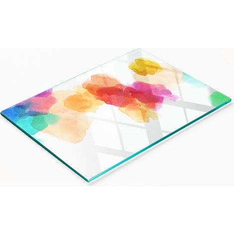 Vassoio decorativo in vetro per snack con pois colorati, 80x52 cm (1/5)