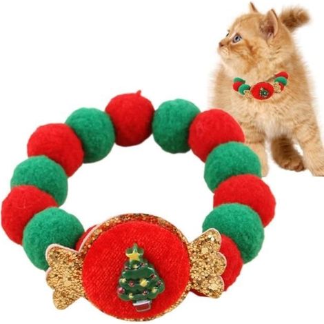 Collier de chat de Noël,Collier de chaton de vacances, collier de chat festif réglable,Collier pour chat Breakaway avec cloche