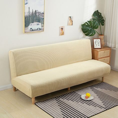 Funda de forro polar sin brazos para sofá cama, funda de tela elástica, protector para banco plegable (color: A8, tamaño: M 160-190 cm) (1/5)
