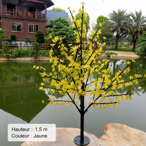 Arbre Lumineux LED Cerisier Artificiel 1,5 m 480 LED Jaune Étanche IP65 1.5 m480 jaune 4 kg – Livraison gratuite
