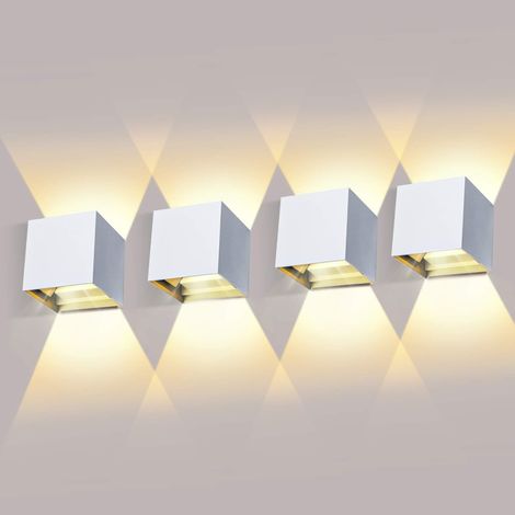 Stück 12W LED Wandleuchte Innen Außen Wandlampe 3000K Warmweiß Wasserdichtes Design IP65. [Energieklasse F]