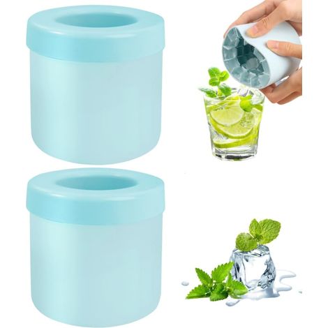 Mini-Eiswürfelform aus Silikon, zylindrische Form für 60 Eiswürfel, leicht zu entformen, 2er-Pack