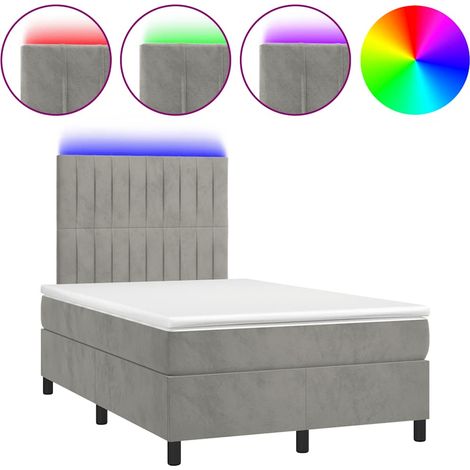 Maison Exclusive - Sommier à lattes de lit avec matelas LED gris clair 120x190 cm (1/5)