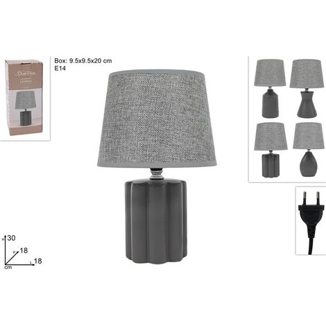 Lampada da Tavolo con Base in Ceramica Grigio 30 cm 4 Modelli (1/2)