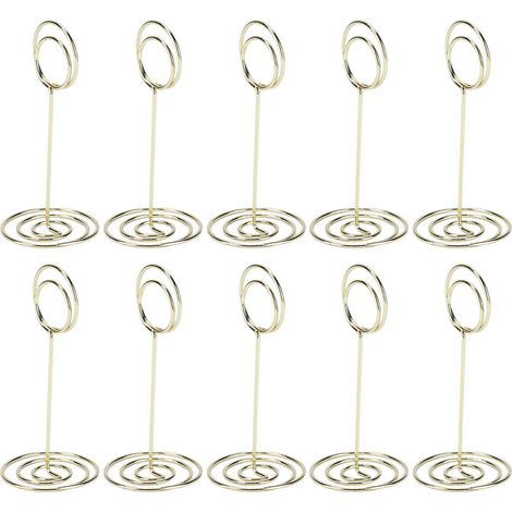 10 Pièces Support Numéro de Table Électroplaqué Multifonction pour Cartes de Visite et Notes (1/5)